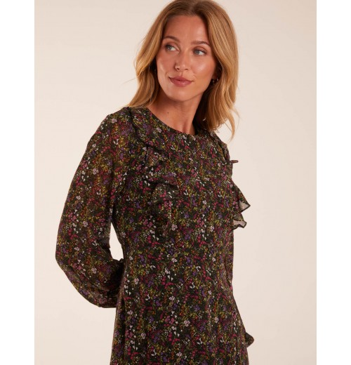Frill Top Detail Midi Dress Frill Top Detail Midi Dress