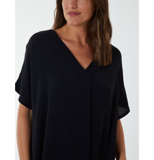 V Neck Long Tunic With Side Pockets V Neck Long Tunic With Side Pockets