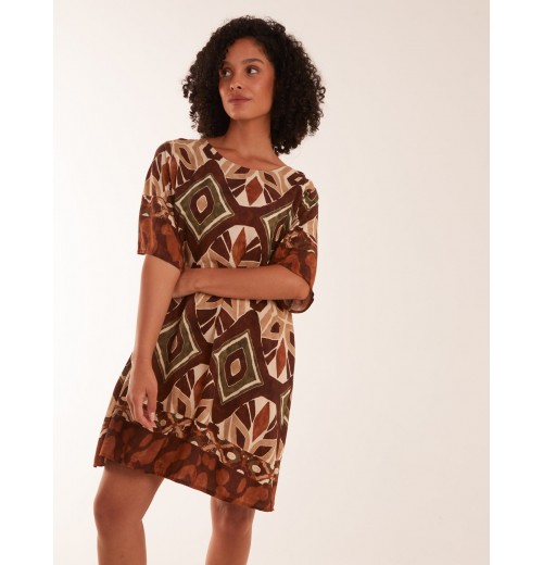 Tribal Print Short Sleeve Dress Tribal Print Short Sleeve Dress