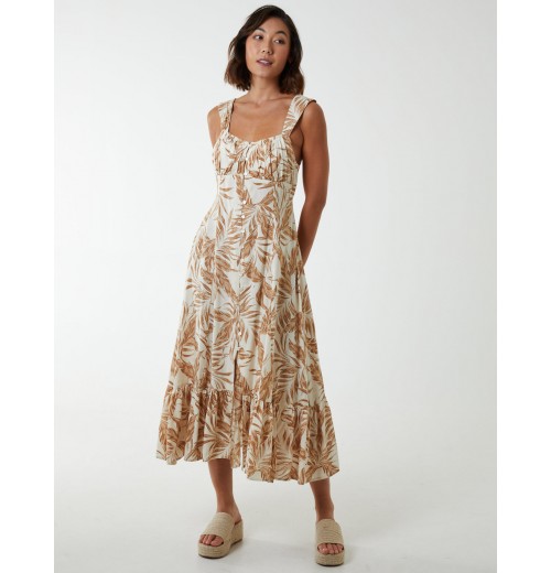 Tropical Print Button Front Dress Tropical Print Button Front Dress