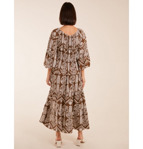 Print Button Front Scoop Neck Maxi Dress Print Button Front Scoop Neck Maxi Dress