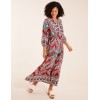 Tiered Notch V Neck Printed Maxi Dress Tiered Notch V Neck Printed Maxi Dress